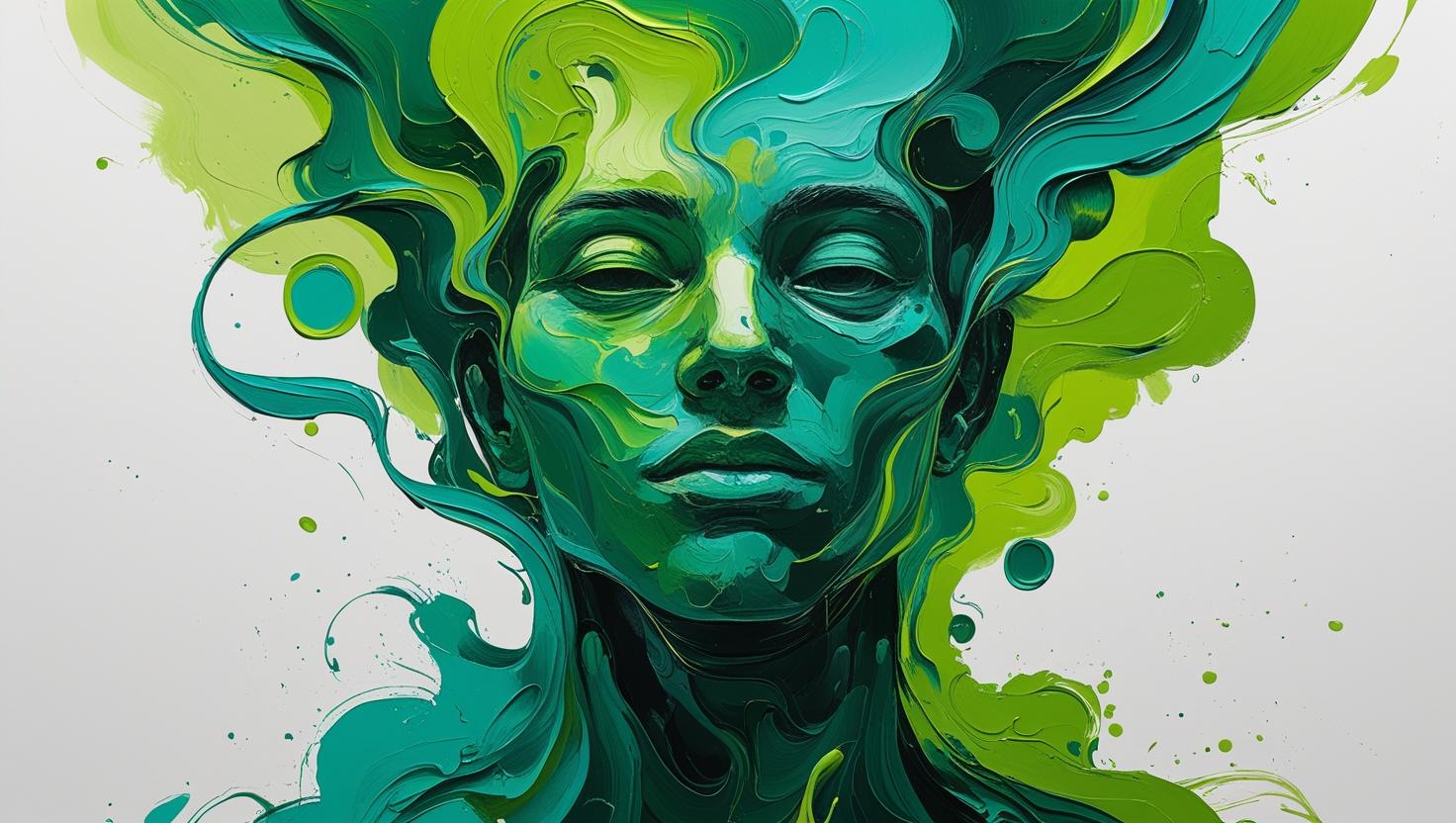 Önazonosság - zöld, türkiz színvilág - arc nélkül